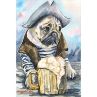 Pug the Sailor , George Dyachenko festmény nyomtatása csomagolt vászonra