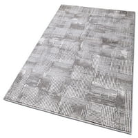 Jól szövött Siggi hozzáértő modern geometriai plakai szürke 3'11 5'3 Vintage terület szőnyeg