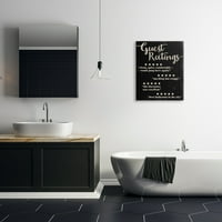 Stupell Industries vendégértékelés ötcsillagos fürdőszoba fekete Vicces szó Design vászon fal Art Daphne Polselli