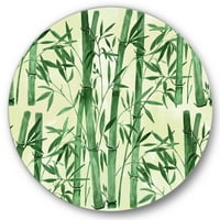 Designart 'A bambusz ágak erdője i' Trópusi körfém fali művészet - 23 -as lemez