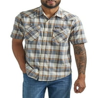 Wrangler® férfi rövid ujjú divat szőtt ing, S-2XL méretű