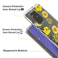 Préselt szárított virágtervezési telefon tok a Samsung Galaxy A 5G-hez sárga színben, hogy a Samsung Galaxy-val egy 5G 3-csomaghoz