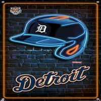 Detroit Tigers - Neon sisak fali poszter push csapokkal, 14.725 22.375