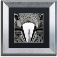 Védjegy képzőművészet Firenze II vászon művészet Alan Blaustein, fekete matt, ezüst keret