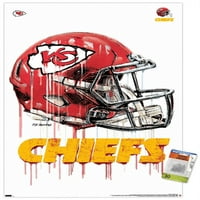Kansas City Chiefs-csepegtető sisak fali poszter Push csapokkal, 22.375 34