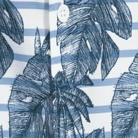 Cafe Luna férfi rövid ujjú, nyomtatott trópusi szőtt ing