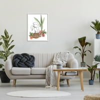 Stupell Industries alvó macska beltéri háziállat terrakotta növények Big Palms, 30, tervezés június erica vess