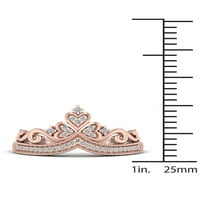 1 8ct tdw gyémánt 10k rózsa arany korona divatgyűrű