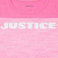 Justice Girls Logo Color Block Labdarúgás Top, Méretek 4- & Plus