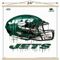 New York Jets-csepegtető sisak fali poszter mágneses kerettel, 22.375 34
