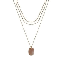 A Pioneer Woman-Női ékszerek, aranyszínű réteges lánc és féldrágainak kő medál nyaklánc készlet