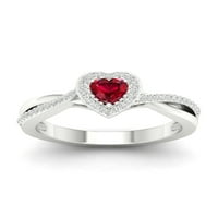 Imperial drágakő 10K fehér arany szívvágás rubin ct tw gyémánt halo női gyűrű