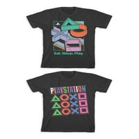 PlayStation Boys Multolor Logo Graphic Pólók 2-Pack, Méret 4-18