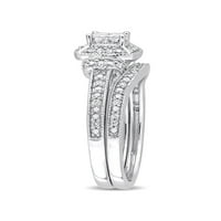 Carat T.W. Diamond 10KT Fehér Arany Quad Bridal Set