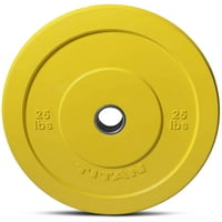 Titan Fitness LB pár sárga gazdaságosság olimpiai lökhárító tányérok, gumi acél betéttel, erősség edzés