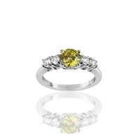 Kollekció ezüst sárga és fehér köbös cirkónium -kőgyűrű