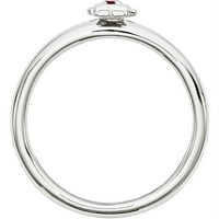 Létrehozott rubin sterling ezüst ródium lány gyűrű