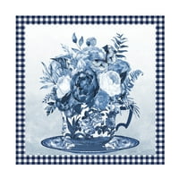 Jean Plout 'Blue Teacup Bouquet B' Canvas Art