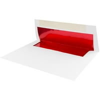 Egy fóliával bélelt meghívó borítékok, 1 8, fehér, piros fóliával, 50 csomag