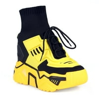 Anthony Wang Damson- rejtett ék divat cipő sárga színben