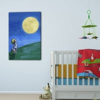 Lány és a Hold festmény nyomtatás becsomagolt vászon