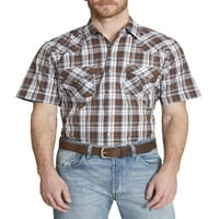 Ely Cattleman férfi rövid ujjú nyugati kockás ing
