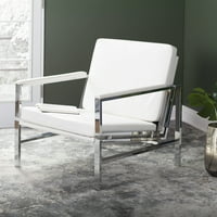 Atlas Mid Century Modern nappali akcentussal kar szék kevert bőr és fém keret