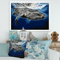 DesignArTART „A púpos bálna bezárása” tengeri és tengerparti keretes művészet nyomtatása