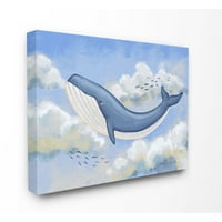 A gyerekszoba a Stupell repülõ bálna állati pasztell kék gyerekek óvodai festménye vászon fal művészete ziwei li