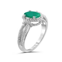 JewelersClub smaragd gyűrűs születési kövek ékszerek - 0. karátos smaragd sterling ezüst gyűrűs ékszerek fehér gyémánt akcentussal