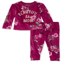 A Gyermekhely baba és kisgyermek lányok nyomtatott pizsamája, 2 darabos készlet