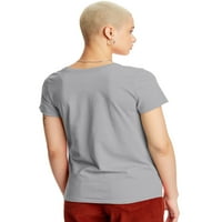 Hanes Essentials női pamut kerek nyakú póló könnyű acél XL