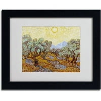 Védjegy Szépművészet Olive Trees 1889 vászon művészet, Vincent Van Gogh, fekete keret