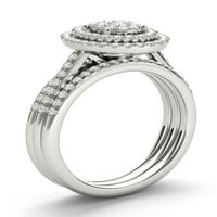 14K Fehér Arany 5 8 CT TDW gyémánt klaszter keret menyasszonyi készlet - Fehér H -I
