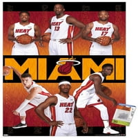 Miami Heat-csapat fal poszter Pushpins, 22.375 34