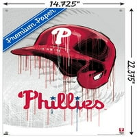 Philadelphia Phillies-csepegtető sisak fali poszter Push csapokkal, 14.725 22.375