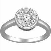 Carat T.W. Diamond 10KT fehérarany klaszter divatgyűrű
