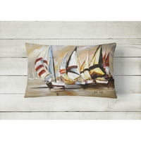 Carolines Treasures JMK1136PW hajó Binge vitorlások vászon szövet dekoratív párna 12h x16W, Többszínű