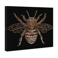 Wynwood Studio Animals Wall Art vászon nyomatok 'Royal Bumblebee' Rovarok - Arany, Fehér