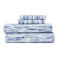 Rés otthoni nyakkendő festék Percale könnyű gondozású lap, mély zseb, király, kék, 4 darabok