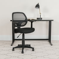 Flash bútorok Közép-hátsó fekete hálós forgó ergonomikus feladat irodai szék T-Arms-íróasztal szék, BIFMA tanúsítvánnyal