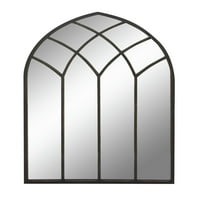 DecMode 30 48 Fekete ablaküveg ihlette Fali tükör íves tetejével