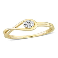 Miabella női gyémánt akcentus sárga ródiummal borított sterling ezüst végtelen ígéret gyűrű