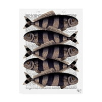 Védjegy Szépművészet „Öt csíkos hal” vászon művészet, Fab Funky