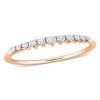 Miabella női karátos T.W. Diamond 14KT Rose Gold Félig tartó gyűrű