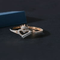 Imperial 1 8ct TDW Diamond Crown Heart Ring 10K rózsa aranyban