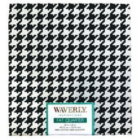 Waverly Inspirations 21 yd pamutkováccsal előremutató kézműves szövet, fekete -fehér