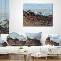 Designart gyönyörű Azores Rocky Coast - Tengeri dobás párna - 16x16