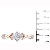 Carat T.W. Gyémánt 10KT fehér és rózsa arany eljegyzési gyűrű