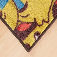 Mohawk otthoni prizmatikus hangulatjelek lejátszása sárga kortárs tematikus gyerekek precíziós nyomtatott terület szőnyeg, 3'4